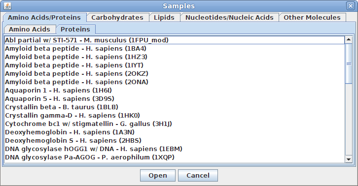 Open Samples Window Open Samples Window